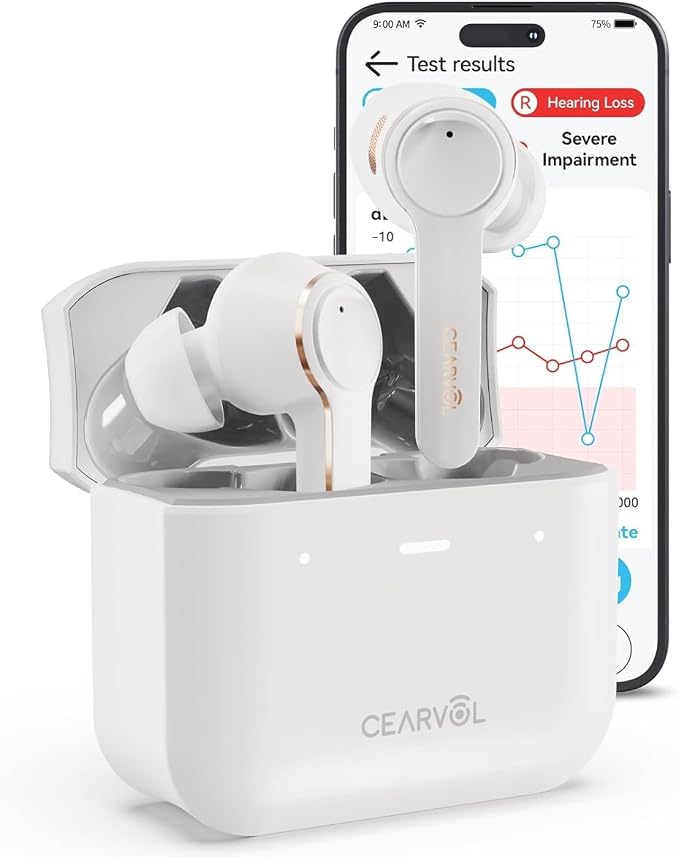 Diamond X1 Bluetooth Hearing Aids for Seniors with Smartphone App - Noise Cancellation, Clear Sound & Easy to Use - for Adult with Mild to Moderate Hearing Loss (White) | Noise Cancellation, Clear Sound & Easy to Use - for Adult with Mild to Moderate H...