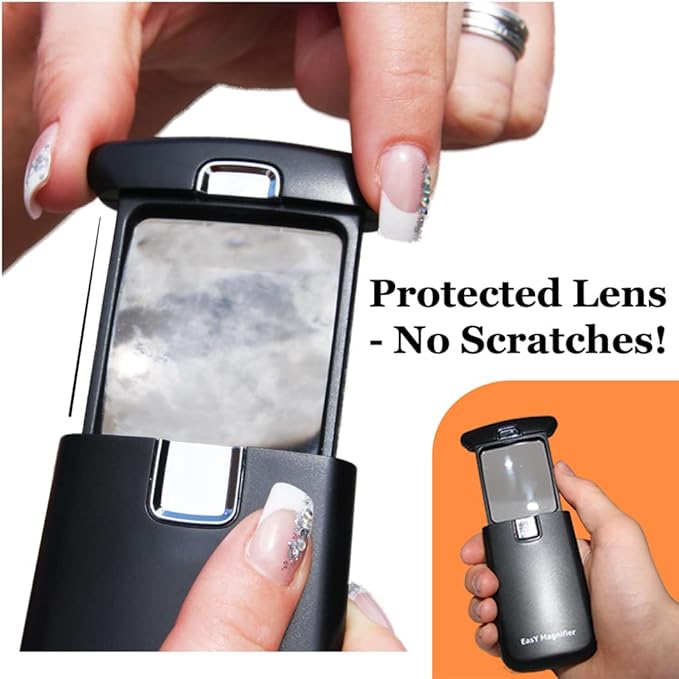 Pocket Magnifying Glass 3X an Elderly Assistant Product for Seniors; Helpful 50th 60th 70th Birthday Gift Set for Women and Men, Mom and Dad (3 Pack Jet Black)