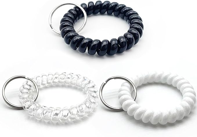 Spiral Coil Keychain, Anti-lost Key Chain Holder Lanyard Cord for Sauna Outdoor Sports and Gym Pool