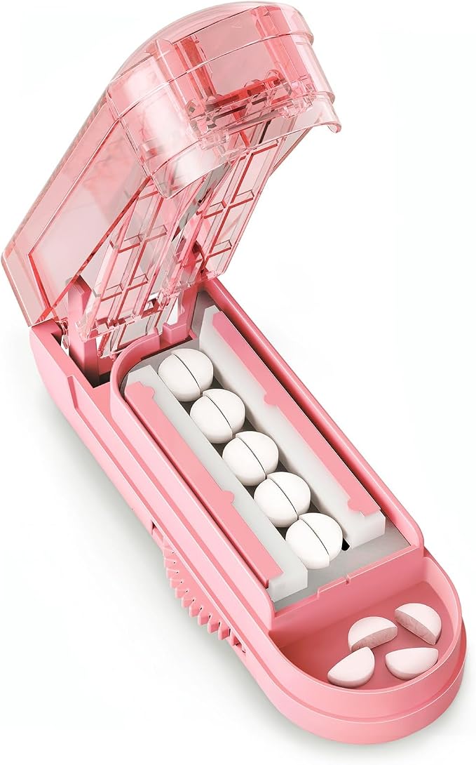 DEPAD Pill Cutter Splitter for Small and Tiny Pills, Pill Splitter for Cutting Multiple Pills with Adjustable Bars & Hidden Blade, Safely Cuts Small or Large Tablets for Seniors & Pets