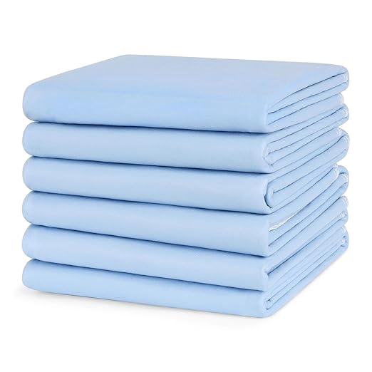 Simpli-Magic Washable Underpads, 34"x36" (Pack of 6) - Heavy Absorbency Reusable Bedwetting Incontinence Pads for Kids,Adults,Elderly,and Pets - Waterproof Protective Pad for Bed,Couch,Sofa,Floor