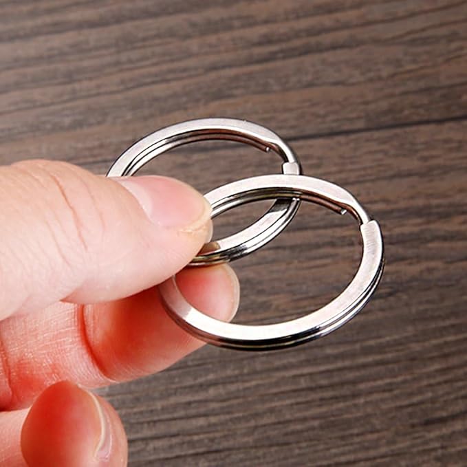 Swpeet 60 Pcs Assorted Multi-Purpose Metal Keychain Rings Split Keyrings Flat O Ring for Home Car Keys Attachments Keys Pendants - 20mm, 25mm, 30mm, 35 mm, 38 mm