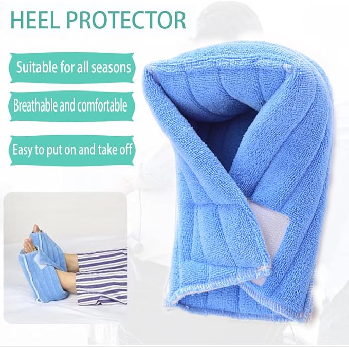 2PCS Heel Protector Cushion-Foot Support Pillow,Anti-Decubitus Heel Pad for Heel Pain Relief,Pressure Sores,Pressure Sores,Bed Sores,Plantar Fasciitis,Adjustable in Size