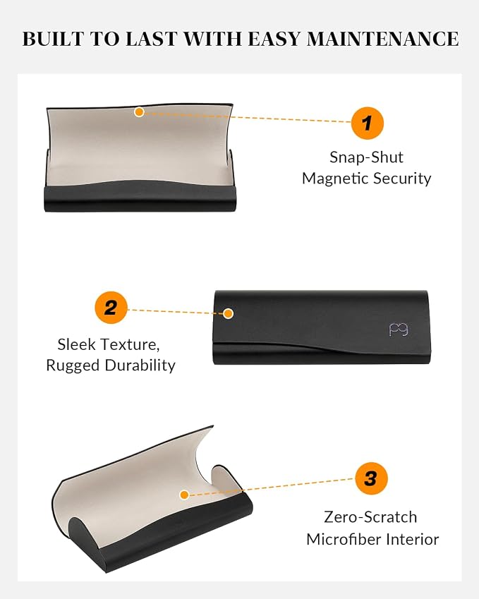 Slim Glasses Case, Reading Glasses Case, Portable Hard Shell Protective Eyeglasses Case with Magnetic Closure for Travel