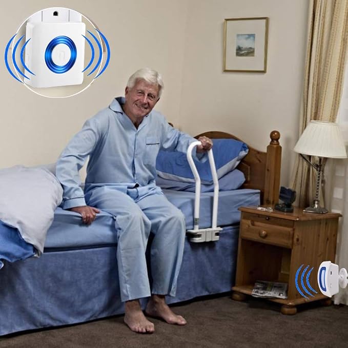 Wireless Indoor Motion Sensor Alarm, Bed Alarm and Fall Prevention for Elderly / Dementia Patients /Kids (2 Motion Detector +1 Receiver)
