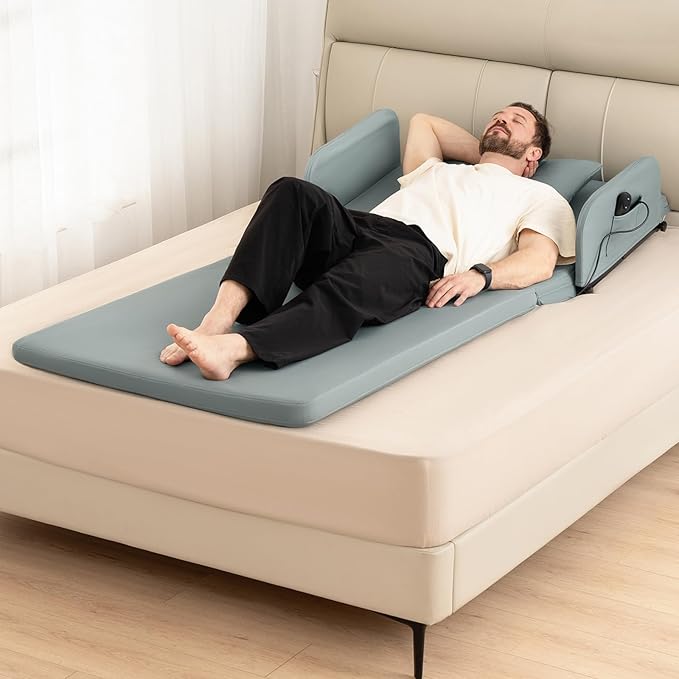 Lifting Bed Backrest - Electric Adjustable Power Bed Wedge Mattress with Pillow Cover for Elderly, Patient, Pregnant Women to Sitting and Sleeping Positioning Assistance, Steel Frame