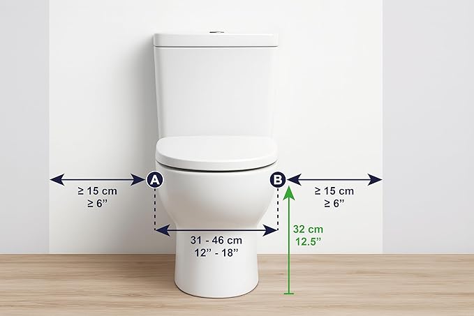 KMINA Toilet Safety Rails for Seniors, Heavy Duty Frame with Handles, Adjustable Height and Width, Handicap Grab Bars