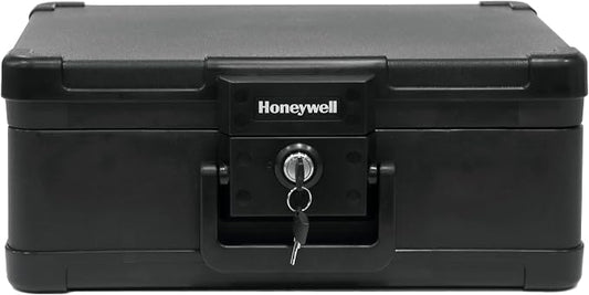 Honeywell Safes & Door Locks 30 Minute Fire Resistant & Waterproof Safe Box With Carry Handle - 1503 (.24 Cu Ft.), Black