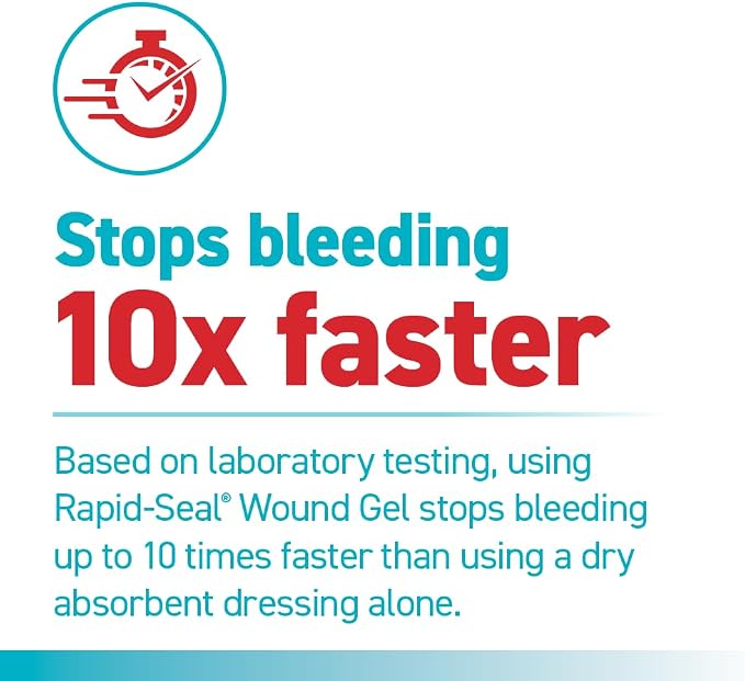 Rapid Seal 15pc Hemostatic First Aid Wound Care Kit | Stops Bleeding in Seconds | Quick Effective Bleed Control | for Blood Clotting, Trauma Kit, Survival Gear and Supplies