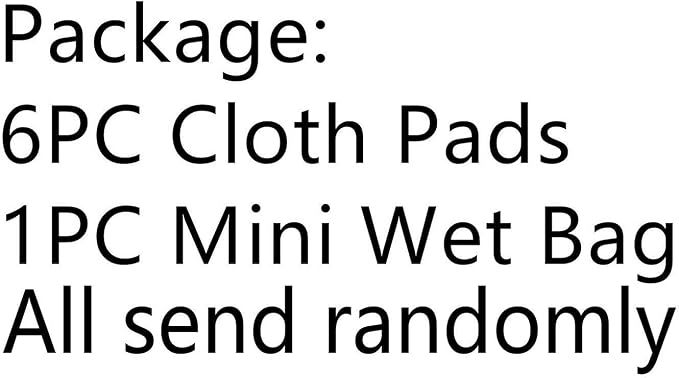 7pcs Pack Cloth Pads Including 1pc Mini Wet Bag +6pcs Bamboo Charcoal Cloth Reusable Menstrual Pads/Reusable Sanitary Pad/Mama Panty Liners (All Randomly Prints)