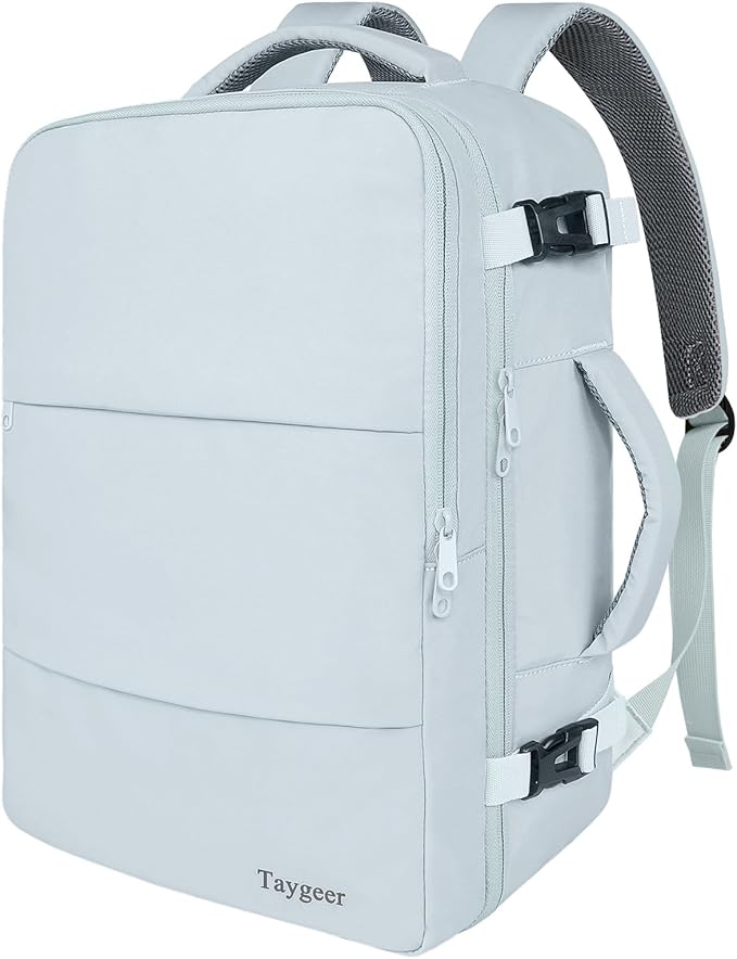 Taygeer Carry On Backpack, 40l Travel Backpack for Women Airline Approved, Cute Underseat Personal Item Travel Bag With Shoe Compartment, Casual Daypack Gifts for Friend Hiking Outdoor Weekend,Blue