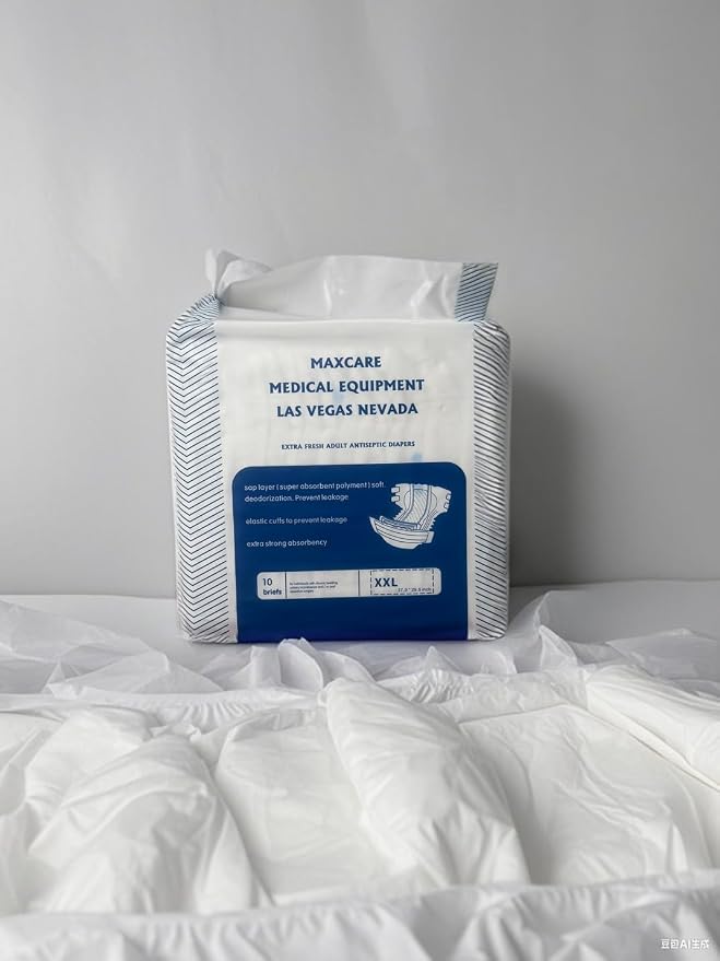 Home By Jackie Adult Diapers with Tabs - Unisex Disposable Incontinence Briefs for Women & Men, Heavy Absorbency Overnight Briefs, Elderly Incontinence Product, 10 Count Side: XXL (XX-Large)