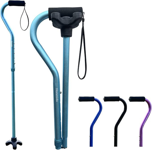Walking Cane Foldable for Men & Women Seniors for Balance,Self Standing Folding,Height Adjustable Anti-Slip Lightweight Alloy Walking Stick for Travel Mobility Aid