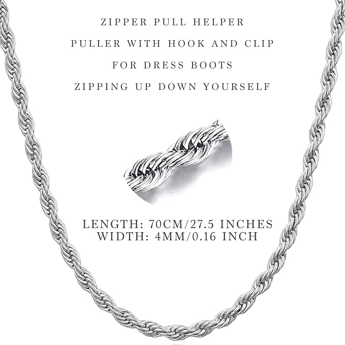 Eiarrnp Zipper Pull Helper Puller with Hook and Clip for Dress Boots Zipping Up Down Yourself Zip Aid Tool Zipper Pull Assistant