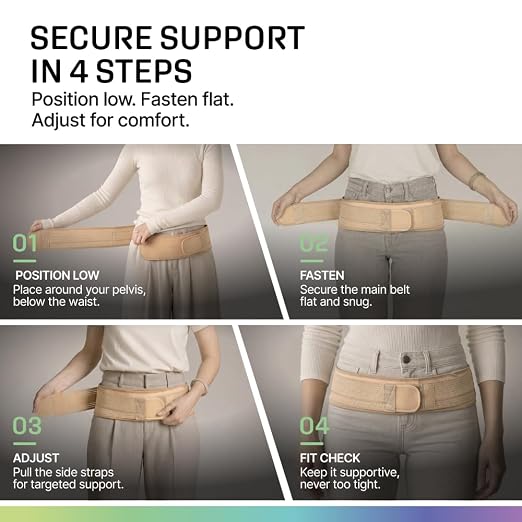 Modvel Pelvic Support Belt, Posture Corrector for Women & Men, Back Brace for Lower Back Pain, Hip & Waist Trainer for Women, Sciatica Pain Relief Support, Waist Cincher, Comfortable Daily Wear