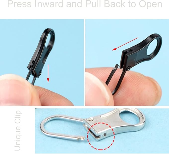 Mizeer Zipper Pulls for Jacket, Perfect for Small Hole Zippers, Detachable Small Zipper Pull Tab Replacement for Clothing Jackets Boots Purse 4PCS Silver