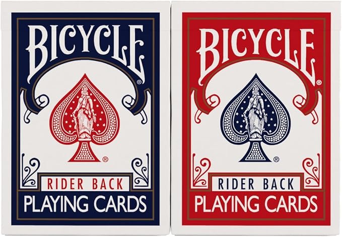 Bicycle Rider Back Playing Cards 2 Pack Poker Size Red and Blue | Air Cushion Finish, Over 140 years of trusted quality, Perfect for poker and blackjack, 52 cards plus 2 Jokers