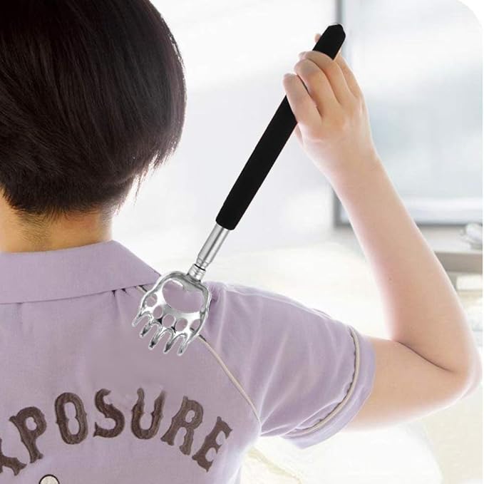 6Pack Telescopic Back Scratcher Set, Manual Extendable Black Bear Claw Scratcher for Any Age