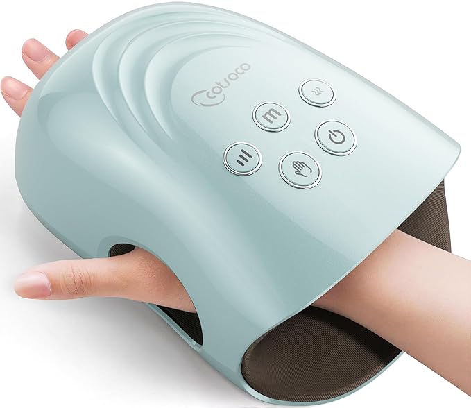 cotsoco Hand Massager - 3Massage Sizes, Cordless Hand Massager with Heat & Compression for Arthritis and Carpal Tunnel, Gift for Men Women Family Friends, Relaxation at Home, Office, Outdoors, Blue