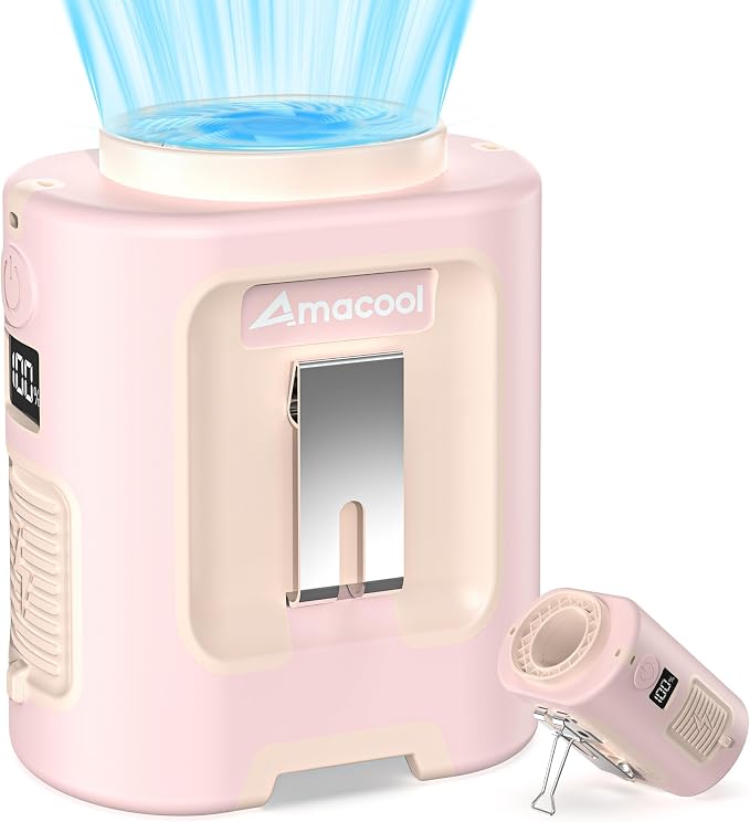AMACOOL Mini Portable Waist Fan Clip on, 13000RPM Wearable Shirt Belt Fan | Birthday Gifts for Mother Mom Her Girl, Rapid-Cooling Personal Neck Fans for Women Men Outdoor Work Jobsite Travel Camping