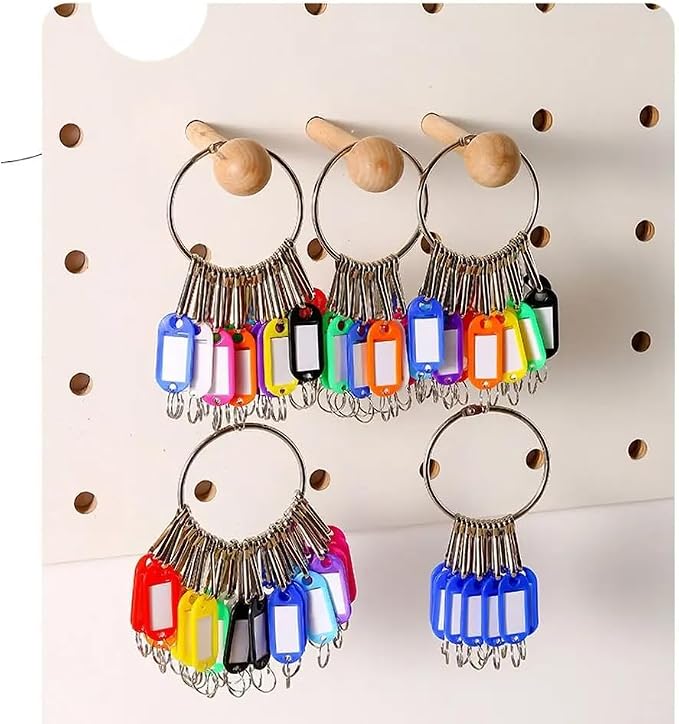 Portable Key Organizer with Key Tags Set 30 Colored Key Labels with Janitor Key Ring Hoop Key Chain Frequency Management Multiple Keys Holder for Unit Property Manager Office Cabinet Keys