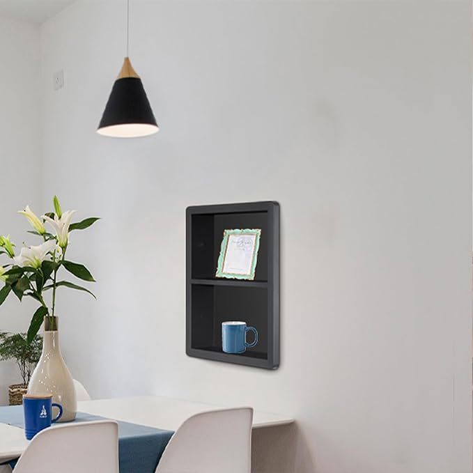 Shower Niche 14x18, Recessed Medicine Cabinet Without Mirror, 304 Stainless Steel Bathroom Storage Cabinet with Shelf, Waterproof Wall Niche for Bathroom in Matte Black