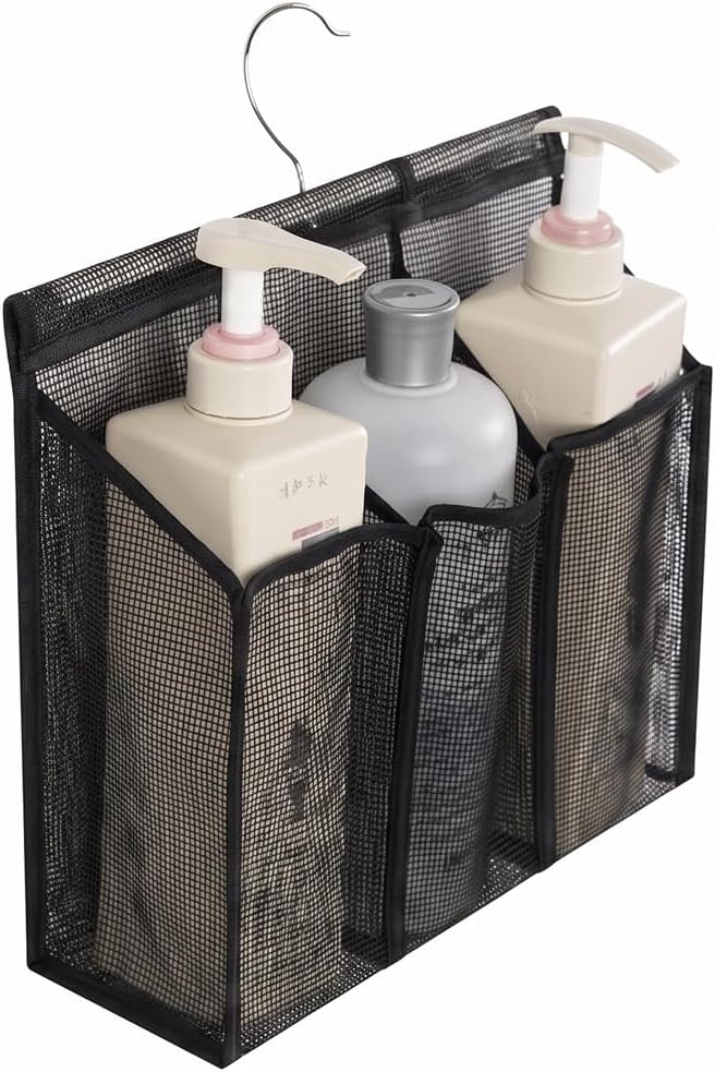 ALYER Hanging Mesh Shower Caddy,Bathroom Toiletry Organizer,Black