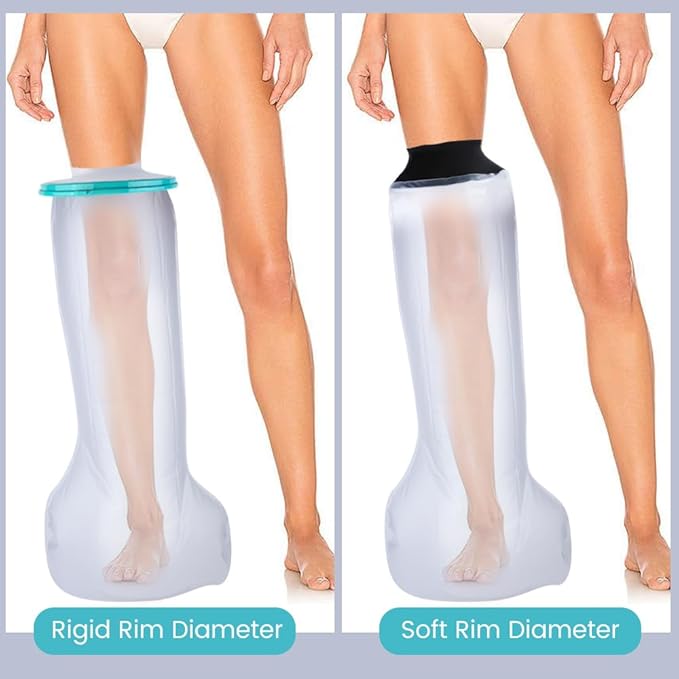 Cast Covers for Shower Leg, Waterproof Cast Cover for Showering, Cast Protector for Shower Adult, Shower Boots for Foot after Surgery, Full Leg, Thigh (Diameter - 7.9") Extra Long