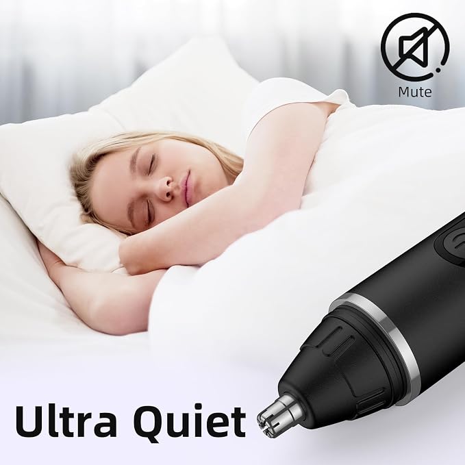 Nose Hair Trimmer Professional Painless Eyebrow Trimmer Powerful Motor and Edge Blades for Smoother Cutting (Black)