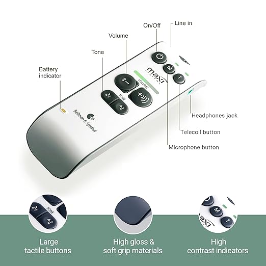 Bellman & Symfon Maxi Classic Hearing Amplifier - Assistive Listening Devices with Noise Isolation - Digital Hearing Amplifiers, Up to 150 Hours Battery Life - Listen to Conversations with Clear Sound