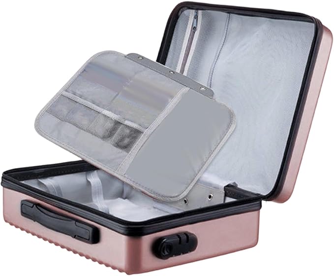 Fireproof Document Box Secure Storage Waterproof Briefcase files Organizer Bag Hard Container Case for Contracts Outdoor, Rose Gold