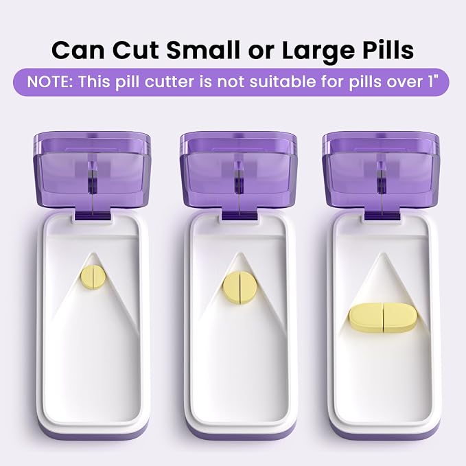 Pill Cutter Splitter for Large or Small Pills, Precision Pill Splitters for Cutting Multiple Pills/Supplement/Medication/Vitamins