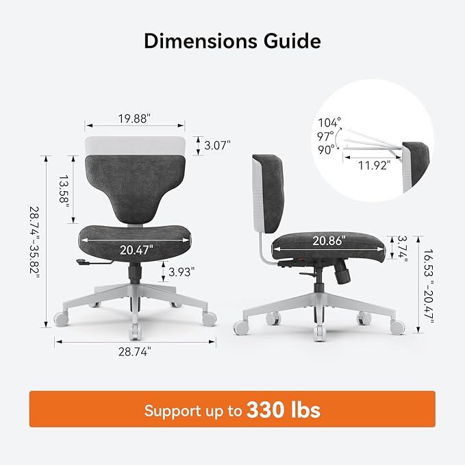 Newtral Freedom-X Criss Cross Chair with Wheels- Multi-Position Cross Legged Office Chair, Laptop Tray Equipped with Anti-Slip Bar, Table Weight Limit 66 LBS