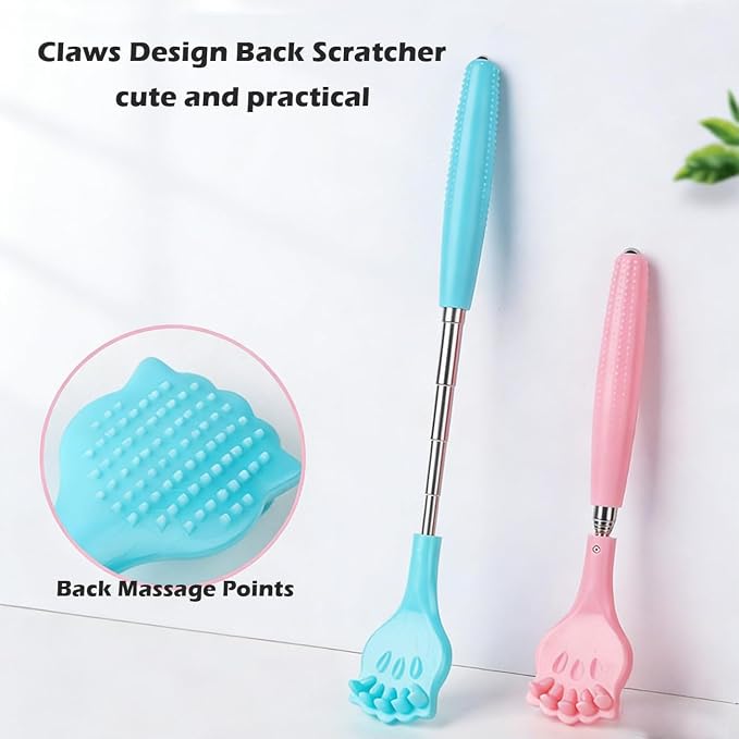 Back Scratcher for Women Men - Paw Shape | Back Scratching Tool Extendable Portable and Lightweight 21.65inch Blue