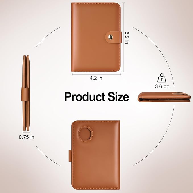 Travelambo Leather Passport Holder Cover Case, RFID Travel AirTag Wallet | Family Passport Wallet, RFID Blocking Credit Card Holder for Men & Women