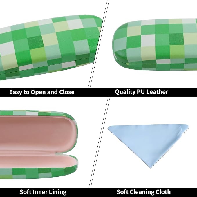 PERFECTSIGHT Hard Shell Eyeglasses Case, Kawaii Protective Glasses Case for Kids, Cute Eyeglass Case for Women Men Girls