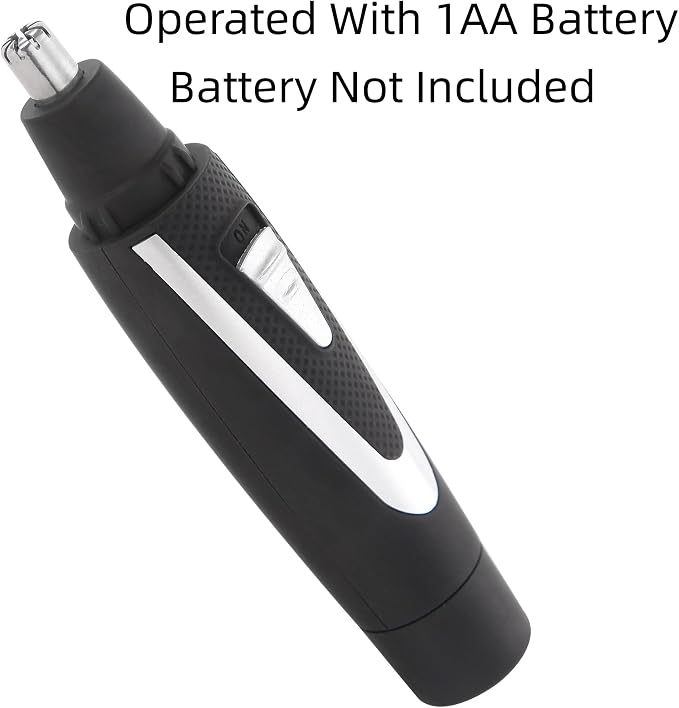 Ear and Nose Hair Trimmer Clippers: 2026 Professional Painless Eyebrow & Facial Hair Trimmers Remover for Men Women, Battery-Operated Nasal Clipper, Dual Edge Waterproof Blades for Easy Clean, Black