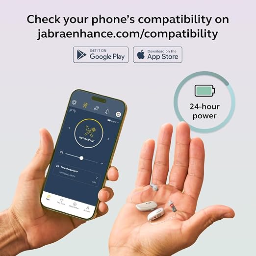 Jabra Enhance Select 700 Clinic-Quality OTC Hearing Aids, Licensed Audiology Services Included, Bluetooth LE Audio & Streaming for iOS/Android, Nearly Invisible & Comfortable, Sand