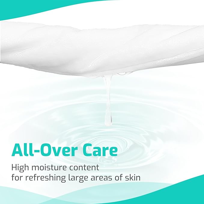 SUNKISS Trustplus Wet Wipes for Adult No Rinse, Extra Large 8”x12” Body Cleaning Washcloths for Elderly Incontinence & Cleansing, Unscented, 200 Count (4 Packs of 50)