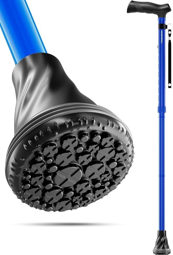 HONEYBULL Walking Cane for Men & Women – Foldable, Adjustable, Lightweight Cane with Air Cushion Tip for Stability & Ergonomic Grip, Heavy Duty Walking Sticks for Seniors