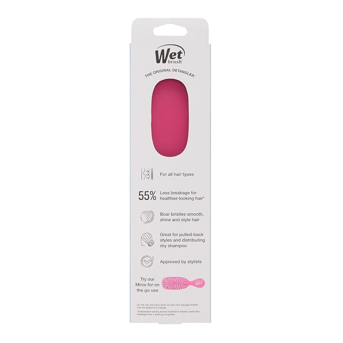 Wet Brush Smooth Styler Hair Brush, Pink Frost, Exclusive Ultra-soft IntelliFlex Bristles, Synthetic Boar Bristles, Shiny And Smooth, For All Hair Types, For Women, Men, Wet And Dry (Pack of 2)