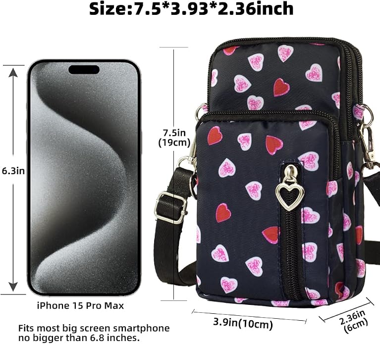 Small Crossbody Bag for Women - Mini Phone Purses with Crossbody Strap and Wallet - Nylon Arm Bag