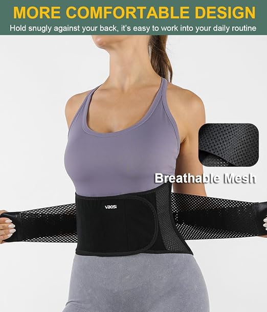 Lightweight Back Brace for Lower Back Pain Women Men, Adjustable Lumbar Support Waist Support Brace for Women Lower Back Pain Relief Products, Hip Belt Waist Belt Sciatic Nerve Brace for Women Men (Pink, Medium)