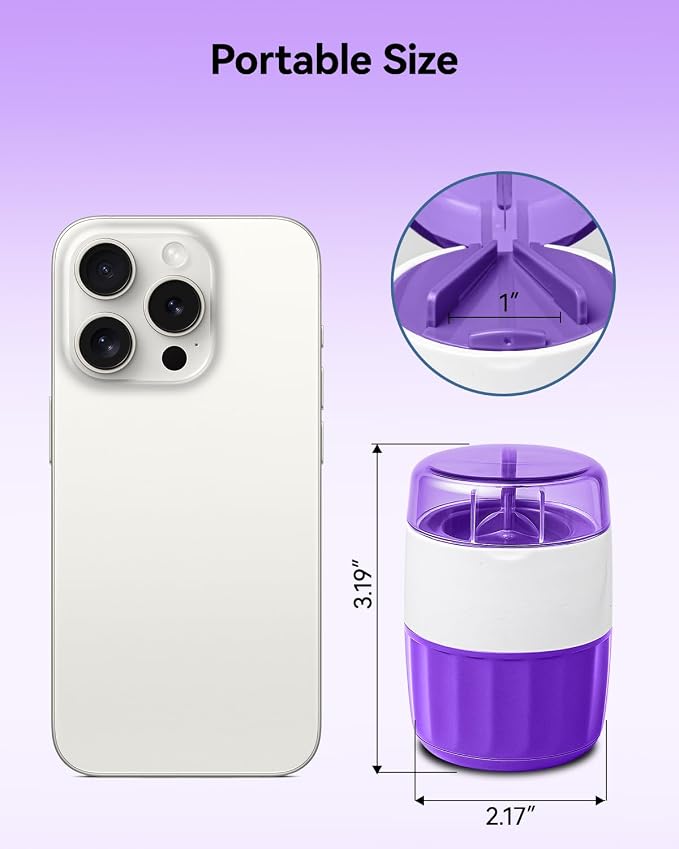 Pill Crusher and Pill Cutter - Cotatoc 3-in-1 Pill Crusher Fine Powder with Stainless Steel Grinding Head, Tablet Grinder with Storage for Tablets, Pill Cutter Splitter for Small Pills (Purple)