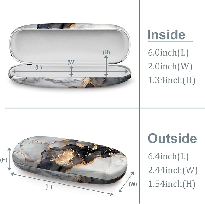 FINTIE Hard Shell Eyeglasses Case, Portable Protective Glasses Cover Eyeglass Holder Box with Cleaning Cloth for Men Women