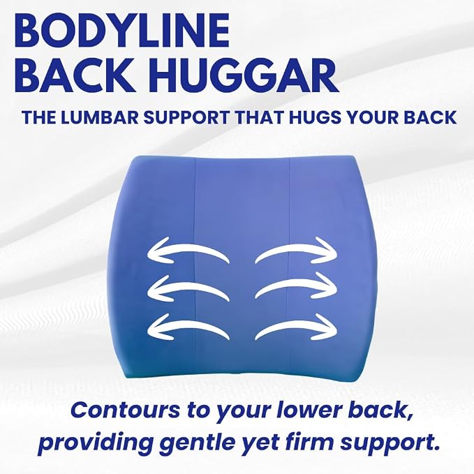 Orthopedic Back Cushion - Chiropractor-Designed Lumbar Support Pillow for Office Chair, Car, Home - High Resilience Foam, Ergonomic Design - Relieves Back Pain, Improves Posture - Blue
