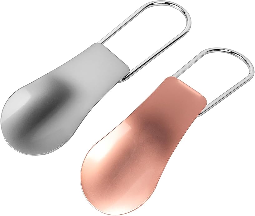 EYIWEITING Folding Mini Metal Shoe Pulls 5.7 Inch - Travel Friendly for Men, Women and Children - Pack of 2