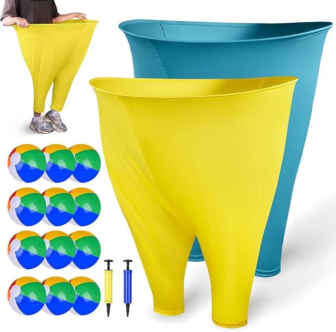 Granny Pants Yard Game,Outdoor Game for Adults and Family.Includes 2 Giant Granny Funny Pants, 12 Bouncy Balls, and 2 Pumps, Fun Backyard Games,Adult Party Games and Field Day Games.