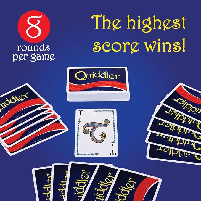 SET Enterprises Quiddler Word Game | Family Game Night, Travel Games, Screen-Free, Travel Game, Holiday Game, Playing Cards
