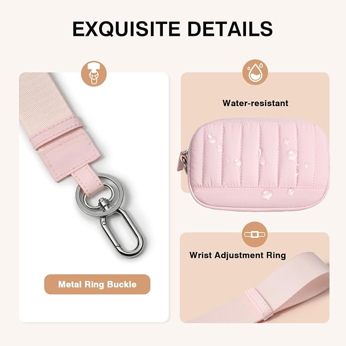 Marvolia Wristlet Wallet for Women Quilted Protective Wristlet Purse | Lightweight, Multi-Pockets with Zipper, for Travel Daily Necessities